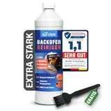 bio-chem Backofenreiniger extra stark | 1000 ml inkl. Pinsel | Löst Eingebranntes ohne Aufheizen & Schrubben | Selbstwirkender Fettlöser | Chlorfrei & geruchsneutral | Made in Germany