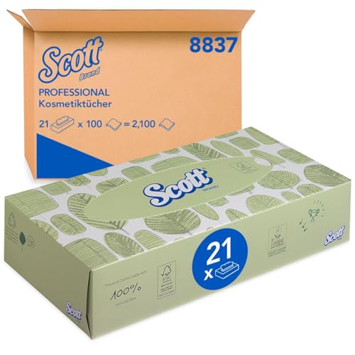 KCP 8837 Scott Gesichtstuch, weiß (1 Packung mit 100 Blatt)