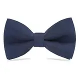 WELROG Klassische gebundene Fliege Kids & Men’Formal Solid Tuxedo Gabardine Einstellbare Fliege Krawatte für Erwachsene & Kinder für Hochzeitsfeier Ausgefallene Plain Bowties (Denim Blau)