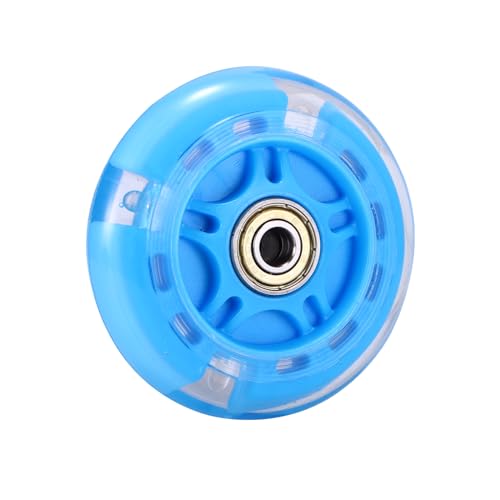 Scooter Ersatzräder, 1 Stück LED Flash Rad 80 mm, Mini Maxi Micro Scooter Skate Räder, blinkende Rollenlichter, hinten, hinten, ABEC-7, 80 mm, für Kinder und Jugendliche, Indoor Outdoor Skaten (Blau)