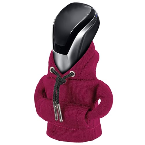 CORATED Schalthebel Hoodie, Auto Schalthebel Abdeckung, Hoodie für Schaltknauf, Lustige Hoodies Auto Schalthebel Innenraum Dekoration, Rot