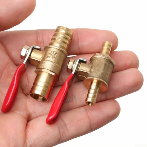 Professionelles Inline-Absperrventil aus Messing für Wasser- und Gasanwendungen (6 mm)