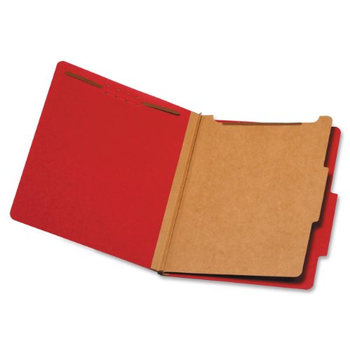 Pendaflex® Classification Folders, Standard, 1 Divider, Embedded Fasteners, 2/5 Cut Tab, Bright Red, Letter, 10/BX (23731)