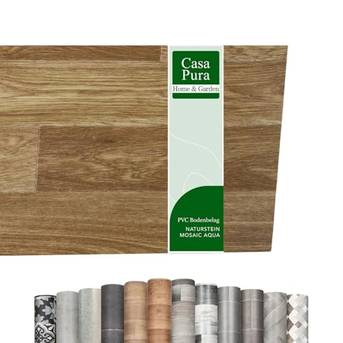 casa pura Vinylboden Meterware Holzoptik Fliesenoptik Steinoptik - PVC Bodenbelag - Vinyl Designbelag für Küche, Bad & Wohnbereich (Westwood S02, 100x100 cm)