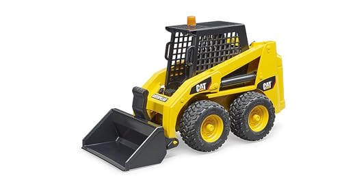 bruder 02481 - Cat Kompaktlader - 1:16 Fahrzeug, Frontschaufel, Baustelle, Baufahrzeug, Baumaschine, Spielzeug, Schwarz / Gelb