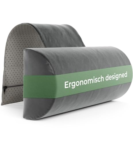 Nackenrolle für Sessel mit Gegengewicht (100% Memory Schaum), Nackenkissen Sofa Couch hängend, Nackenstütze für Kopfteil Bett, Kopfkissen für Liegestuhl, ergonomisches nackenkissen für gartenstühle