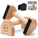 Liegestützgriffe 2 Push Up Bars Holz Parallettes gelenkschonende Liegestützgriffe Calisthenics Equipment Fitnessgeräte für zuhause Handstand & Liegestütze S