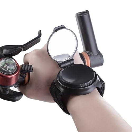 Fahrrad Rückspiegel Weitwinkel,Fahrrad Armband Rückspiegel Armabnutzung für Radfahrer 360 Grad,Fahrrad Rückspiegel Handgelenkschutz Armbänder Rückspiegel,Fahrradspiegel,HD Echtglas Fahrrad Rückspiegel