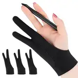 SooGree Zeichenhandschuh Künstler Handschuhe zum Zeichnen Digital Zeichnen Handschuh mit zwei Fingern für iPad Grafiktablett Skizzieren Smudge Guard Rechte Hand