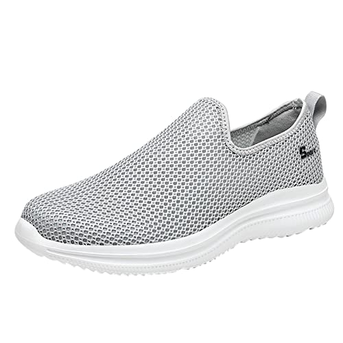Generisch Sommerschuhe Herren Slipper - Leicht Atmungsaktiv Freizeitschuhe Komfortschuhe - Flache Mesh Walkingschuhe Ohne SchnüRsenkel Laufschuhe - Bequeme Tennis Fitness Jogging Herrenschuhe