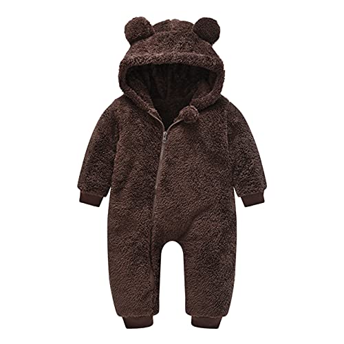 Dinnesis Baby Strampler Säugling Neugeborenes Mädchen Jungen Bär Warmer Dicker Schneeanzug Kapuzenmantel Overall Kälteschutz Winddicht Winterkleidung