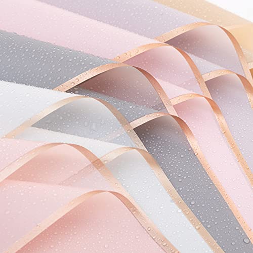 Dekoration Geschenkpapier, Wasserdicht Floristenverpackungspapier, Verwendung für Geschenkverpackungen, Blumen, Kunst und Handwerk,Blumenstrauß Papier 20 Blatt Geschenkpapier für 5 Farben