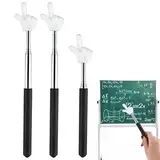 3 Stück Zeigestab Ausziehbar Teleskop Lehrer Zeiger Teleskopstab Zeigestock Versenkbare Zeigestock Ausziehbar Edelstahl Ausziehbar Lehrzeiger Hand Zeiger für Klassenzimmer Interaktion (Schwarz)