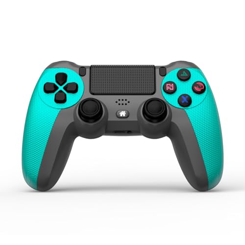 NK Wireless Controller für PS4 / PS3 / PC/Mobile - Wireless Controller mit Dualshock, 6-Achsen-Erkennungsfunktion, LED-Licht, Touchpanel, Kopfhörerbuchse, inkl. Ladekabel - Blau