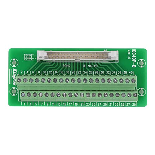 Anschlussblock-Steckverbinder, IDC40P 40-poliger Stiftleisten-Breakout-Board Anschlussblock-Steckverbinder SPS-Schnittstelle mit Halterung für SPS Servo und DIN-Schienenmontage