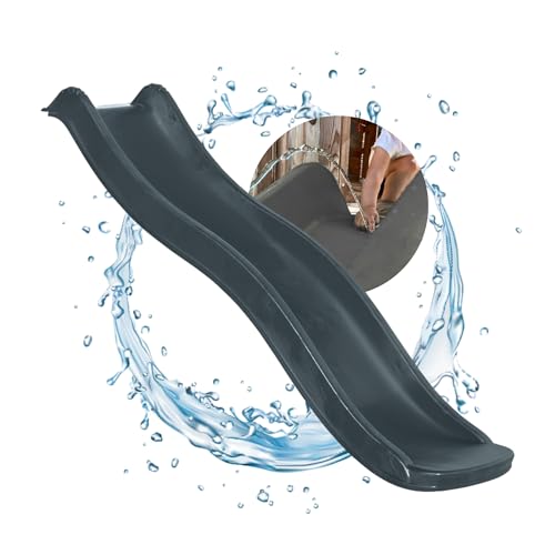 Spielturmking® Kinder Rutsche Outdoor Garten Spielgeräte, Stabile Wasserrutsche für Kinder, Alternative zu Indoor Spielgeräten, 1,75 Meter lang, Rutsche für Kinder, Rutsche für den Garten (Anthrazit)