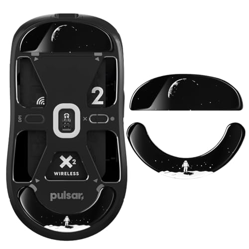 immoenuc Glas-Maus-Skates für Pulsar X2 & X2V2 & X2H & X2A kabellose Gaming-Mausfüße Pads glatt langlebig Spielmäuse Zubehör schlankere gehärtete Glasverarbeitung (Erdmuster)