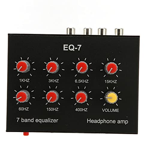 7-Band-Audio-Equalizer, Einstellbarer 7-Band-EQ-Verstärker-Equalizer mit -Eingangsausgang, High-Bass-Einstellung, Digitaler Zweikanal-Equalizer