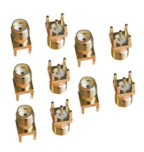 Hailege 10pcs GPS GSM Antenne Teil SMA Buchse Buchse Löten PCB Mount Straight RF Steckverbinder Gold