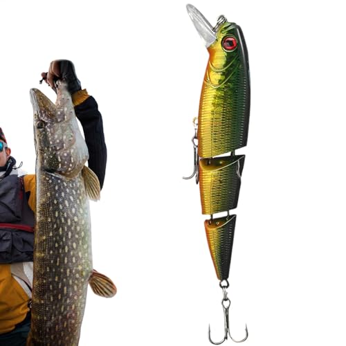 Swimbaits mit mehrfachgelenkigem, mehrfach gemeinsamen Fischereiködern für Bass,Multi -Joint -Sinking Wobbler mit Höhenhaken - Lifelike langsam sinkende Schwimmbassköder, Angelausrüstung für Süßwasser