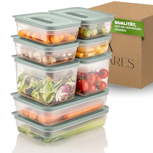 Viwares Aufbewahrungsboxen Set mit Ventil, Stapelbare Vorratsdosen mit Deckel, Luftdicht, BPA-frei, Kunststoffbehälter für Lebensmittel, Gemüse, Obst und Trockenware, (1,15L/2,35L/5L)