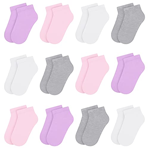 Libella 12er Kinder Mädchen Socken Nahtlose und Streifen Kids Füßlinge Sneakersocken bunt 2805 31-34