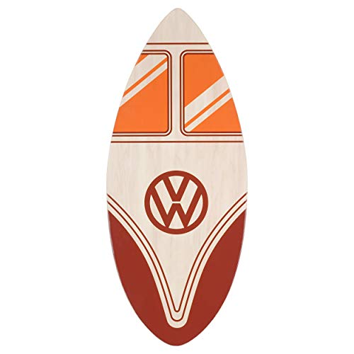 Board Masters VW Collection - Volkswagen Skimboard Echtholz (104 cm) Unisex mit T1 Bulli Bus Design (Bus Front/Rot)