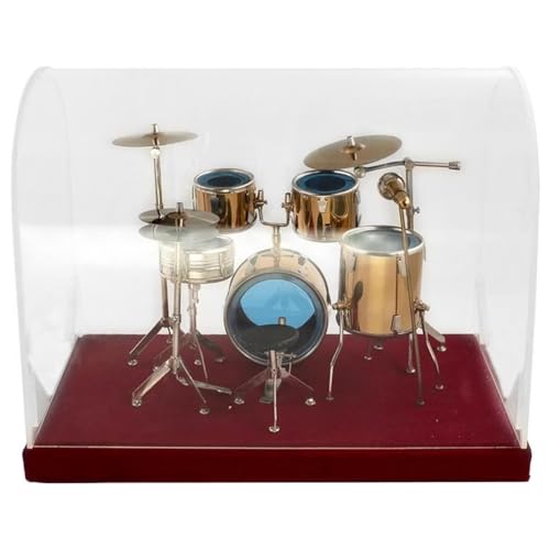 Qusedwey Miniatur-Jazz-Schlagzeug-Modell, Mini-Trommelbecken, Musikinstrument-Modell, Schlagzeug-Set, Miniatur-Schlagzeug-Set für Erwachsene
