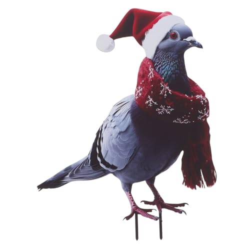 IWOWHERO Weihnachtsboden Taubenpfahl Taubengartenstatue Tauben-Rasenornament Taube Figur Rasentaubeneinsatz Gartenstecker gartenfigur gartenaccessoires Taubenhofpfahl Vogelpfahl Eisen