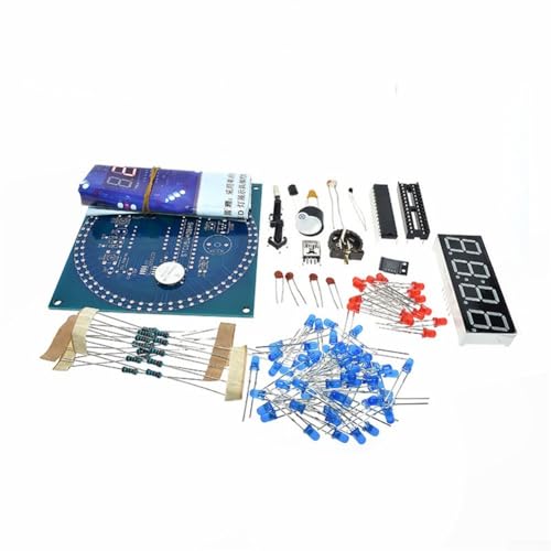 Elektronisches Uhr-Set, Lötübungen für DIY-Timer-Set, Digitaluhr, elektronisches Uhr-Set zum Löten, Lernen von Leiterplattengrundlagen und Lötfähigkeiten, Rot, 1 Set