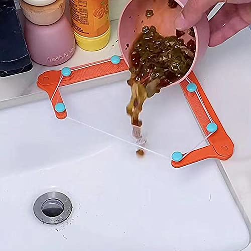 Küchenspüle Sieb, faltbares Dreieck Eckspüle Filternetz, Mesh Spüle Abflusssieb für Küchenabfälle Restmüll (1 Halter+50 Filterbeutel)