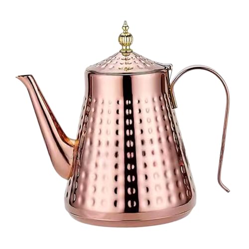 F Fityle Edelstahl -Teekessel Wasserkessel Tee Liebhaber Geschenk losen Blatt Teemacher für Campingparty kleines Versammlungshaus, 1.7 L