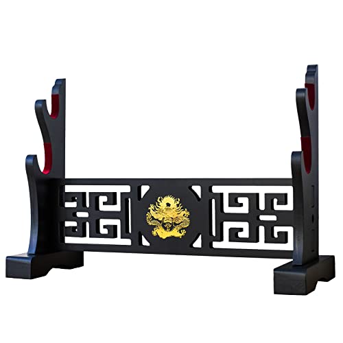 FOXSMZZ Schwerthalter Japanischer Samt gepolsterter Katana Stand Samurai Display Rack Support Alle Tanto Schwerter (Drache-2)