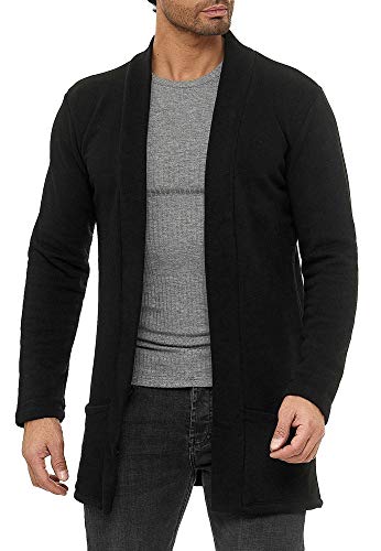 Redbridge Cardgigan für Herren Jacke Sweat-Jacke Sakko Long Cut Schwarz L