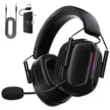 2.4GHz Wireless Headset für Xbox Series X|S, Kabellose Kopfhörer für Xbox One, PC, PS5, PS4, Switch, Removable Noise Canceling Microphone, 3D Surround-Sound, 60 Stunden Akkulaufzeit, RGB Light