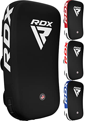 RDX Schlagpolster zum Kampfsport, Curved Trittschlagpolster Kickboxen, Muay Thai Training, Maya Hide Leder Boxen Schlagkissen, MMA Thai Pads Trainerpratzen Boxpratzen Boxpads (Nur ein Pad)