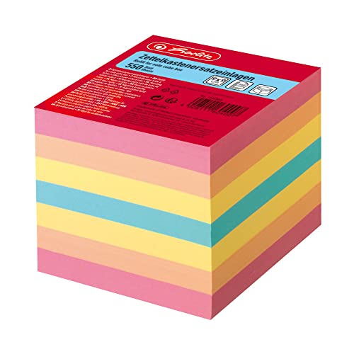 Herlitz 1604008 Zettelkastenersatzeinlage, Farbig sortiert, 9 x 9 cm, 700 Blatt