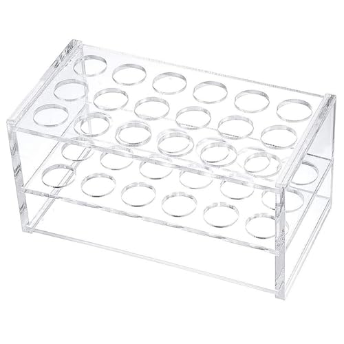 Testrohrregal mit 18 Loch 10 ml/15 ml transparente organische Glastrohrhalter Stallhalter Rack für Phlebotomie -Laborexperiment