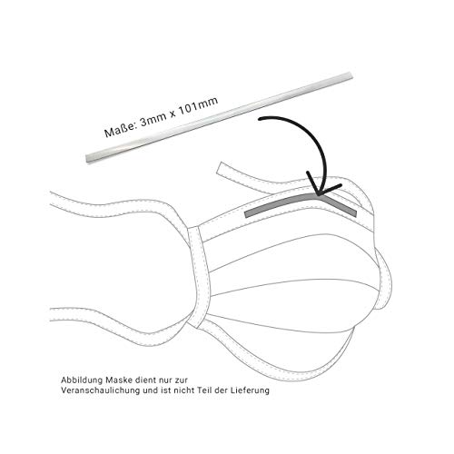 Prym 416990 Nasensteg für Mund-Nasen Community-Maske, 3mm, Edelstahl, 8 Stück, silberfarbig, Breite 3 mm, Länge 101 mm, 8 Anzahl