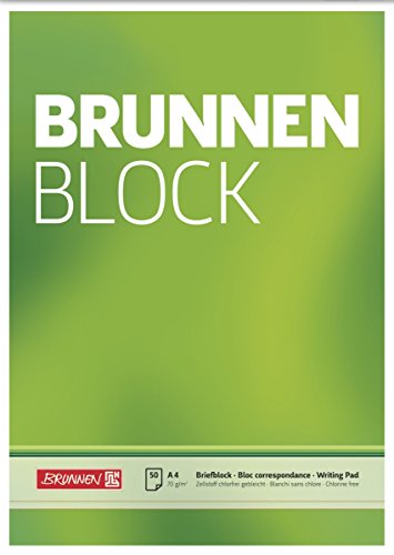 Brunnen 1052726 Briefblock / Schreibblock / Der Brunnen Block (A4, blanko, 50 Blatt, 70 g/m²)