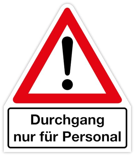 Aufkleber Hinweis Personalbereich „Durchgang nur für Personal“ Mitarbeiterbereich Folie selbstklebend | 210 x 245 mm Made in Germany