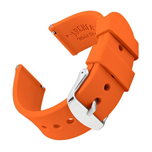 Archer Watch Straps - Uhrenarmbänder aus Silikon mit Schnellverschluss - Portland Orange, 22mm