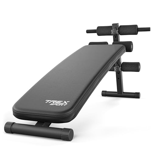 TREX SPORT TX-050B Sit Up Bank klappbar | Schrägbank | Bauchtrainer & Rückentrainer für zuhause