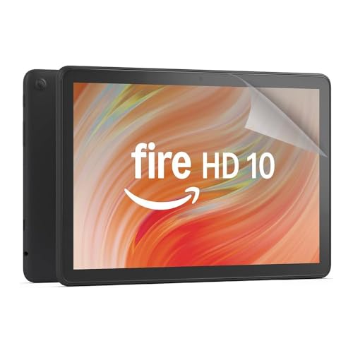 Fire HD 10-Tablet 2023 (Neueste Generation), 10,1-Zoll-Full-HD-Display, 3 GB RAM, bis zu 13h Akkulaufzeit, 32 GB, schwarz, mit Werbung + Antireflex-Displayschutzfolie (2er-Pack)