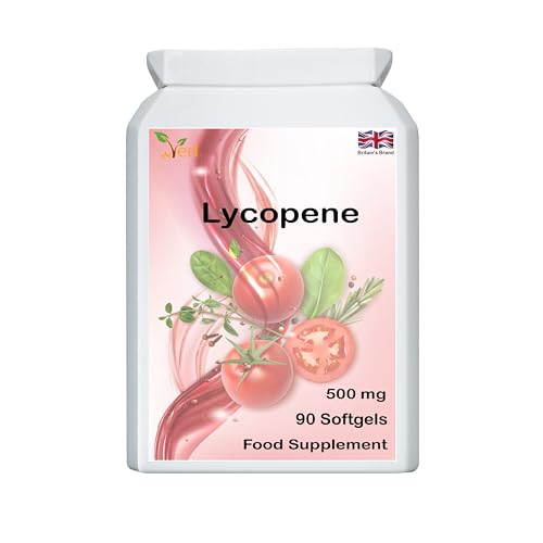 Ved Lycopin-Ergänzung | Super Stärke, Prostata und Herzgesundheit | Super-Antioxidans | 500 mg x 90 Weichkapseln.