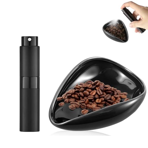 MisFun 1 Satz Kaffeebohnen Dosierbecher und Sprühflasche Set, Keramik-Kaffeebohnen-Dosierbecher & RDT Sprühflasche – ideal für Espresso-Liebhaber, Barista-Zubehörset für Kaffee, Tee, Brauen