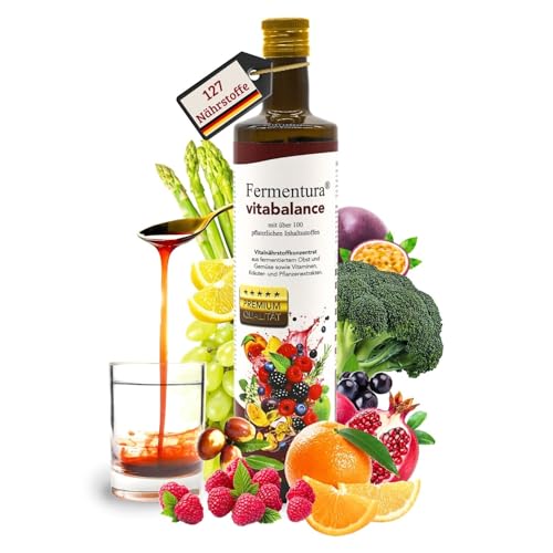Fermentura® Vitabalance Mikronährstoffkonzentrat 500 ml Saft Original mit 127 Nährstoffen, Vitaminen, Mineralien, inkl. 46 fermentierte Vitalstoffe | Vegan, 1 Monat Vorrat