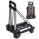 Fopytu Klapper Hand -LKW, Hochleistungsgepäckwagen, Utility Trolley Plattformwagen 4wäden Und 2elastische Seile Für Gepäck, Reisen, Umzug, Einkaufen