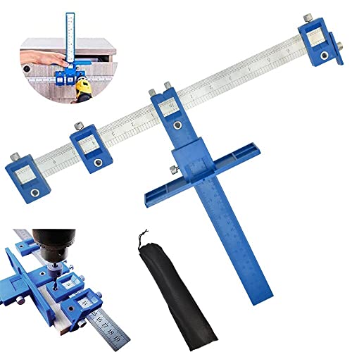 AFASOES Locher Locator Bohrführung Punch Locator Tool Bohrführung Bohrhilfe Bohrführungshülse Bohr Zubehör Schrank Hardware Jig Schablone Aluminium Holzbohrdübel Lineal für Montage Griffen Handbohrer