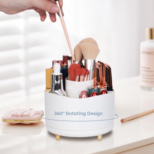 Vukehon Um 360 Grad drehbarer Schreibtisch-Organizer, Make-up-Pinselhalter, Kosmetikmarker, Organizer, Stiftehalter für den Schreibtisch, einfache, moderne Büroaufbewahrung für Kinder und Schule